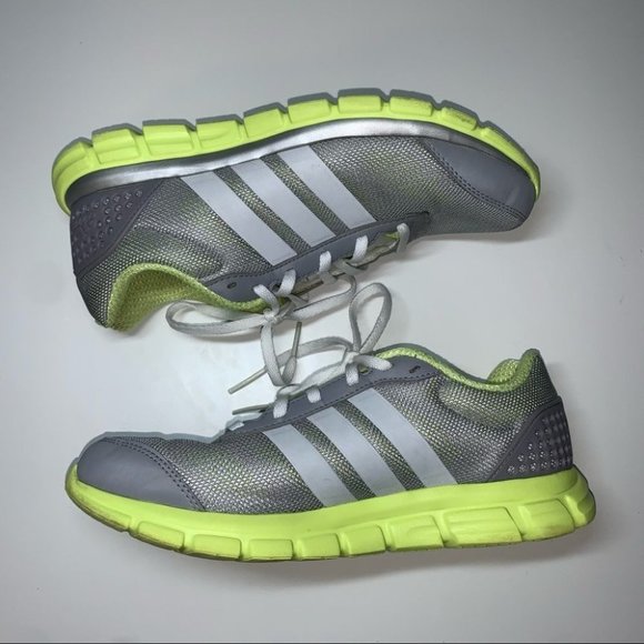 Adidas Running Shoes Neon Yellow White Grey Workout Sneakers Size 7.5 US Women’s - Picture 9 of 9